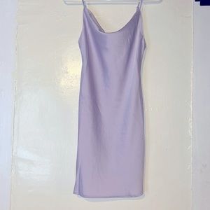 Cowl neck satin mini dress